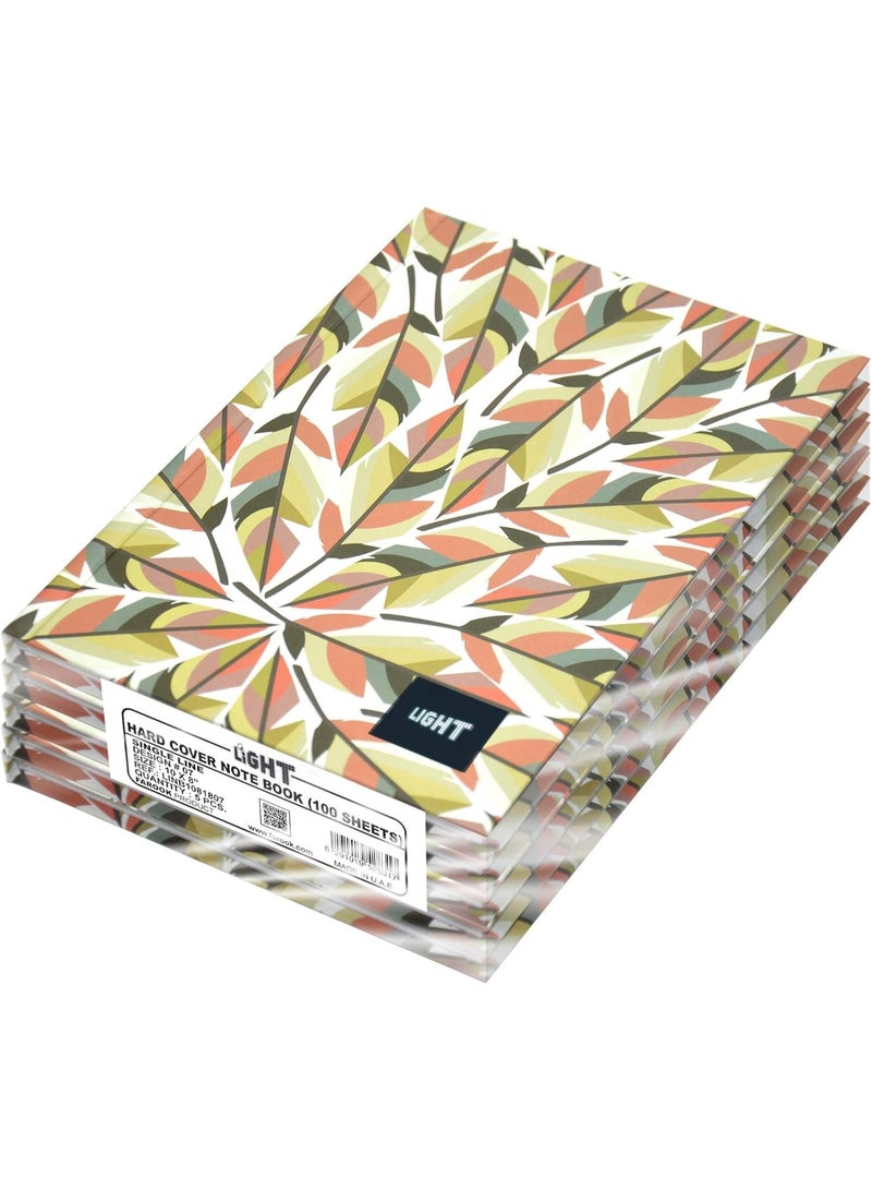 FIS Light Hard Cover Notebook, Pack of 5 Pieces, Single Line, 10x8 Inch,100 Sheets - LINB1081807 - Image 1